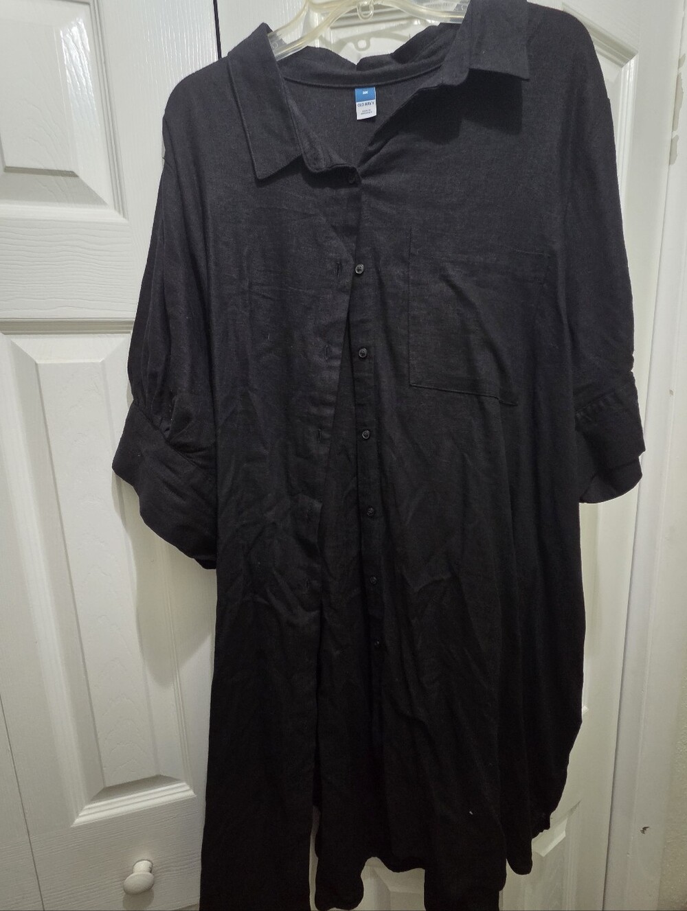 Womens Black Linen Dress 3X
